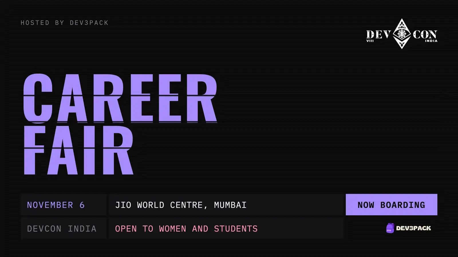 Dev3pack Devcon Career Fair 2026