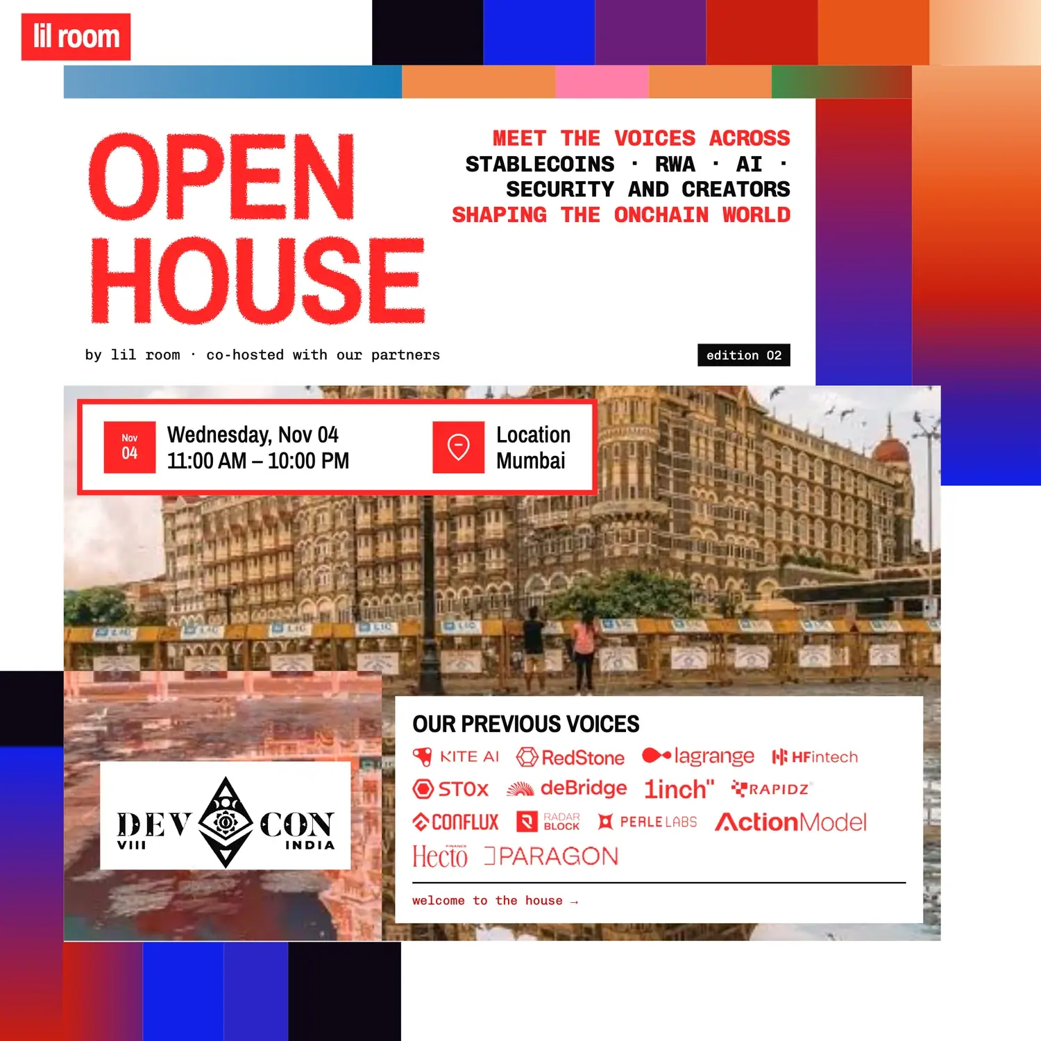 OPEN HOUSE by lil room Mumbai | 4th November | During Devcon India
